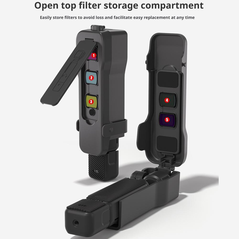 Protective Case For DJI Pocket 3 Flip Cover with 5 Filter Slots And Elastic Band Pocket 3 Accessories Anti-Scratch Cover