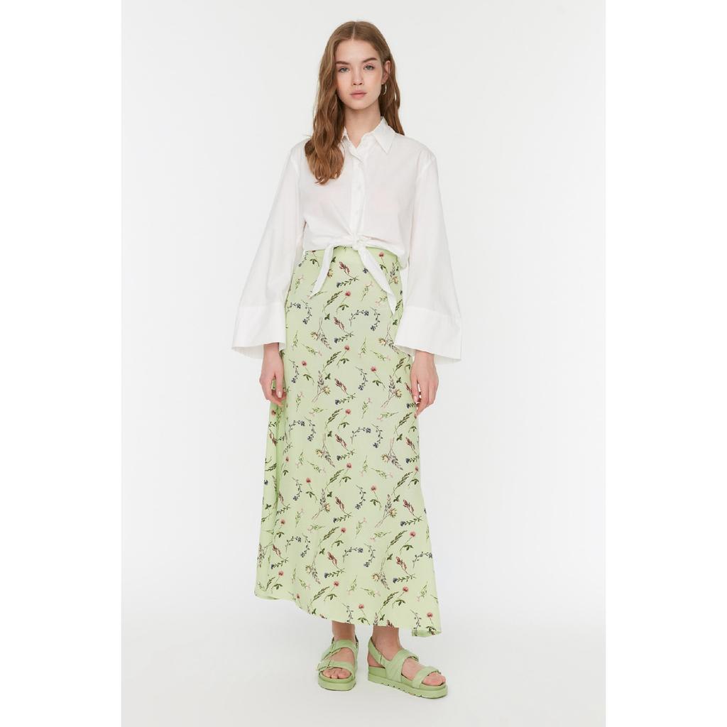 Black Polka Dot Patterned Bell Woven Skirt Tctss22ee0006