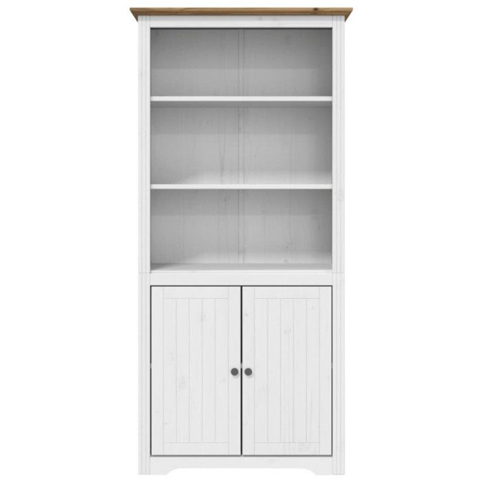 VidaXL Bibliothèque BODO blanc and marron 80x40x172cm bois massif pin 355057