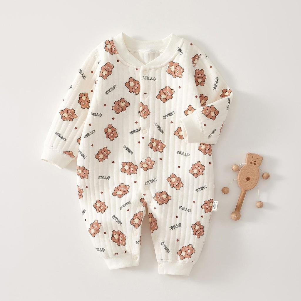 Quilted Baby Jumpsuit: Warm Winter Romper & Thicken Air Cotton Pajamas
