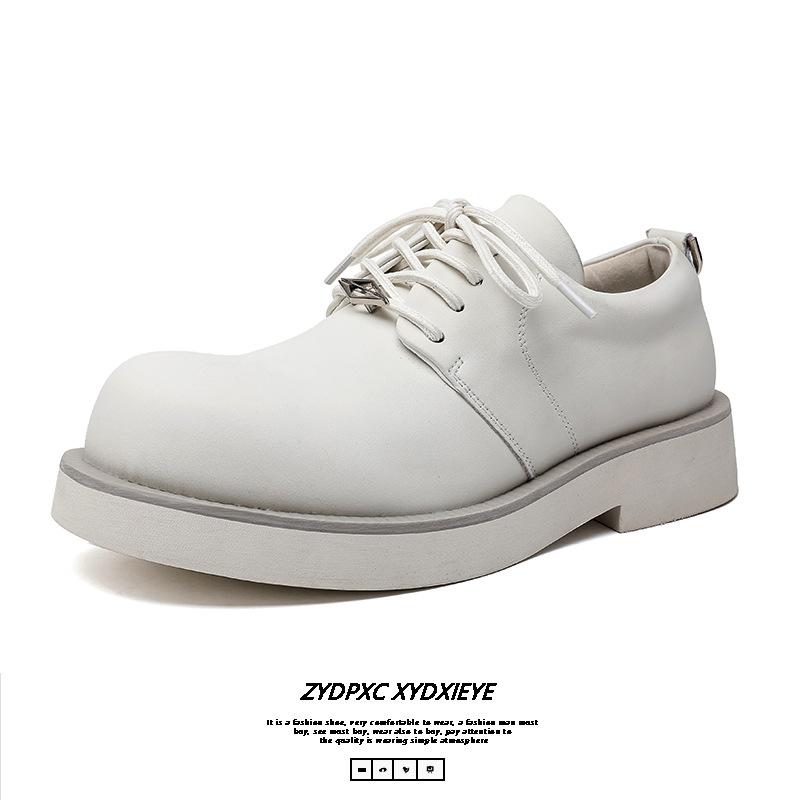 British platform Mickey Derby shoes men's trend fashion casual leather shoes white leather shoes men's trend shoes 166166-E