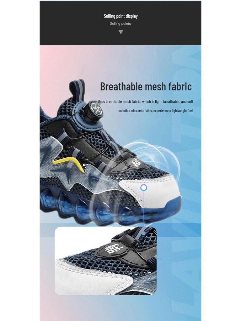 Boys' Autumn 2025 Non-Slip Breathable Sports Shoes with Rotating Buckle
