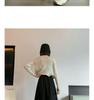 European & American Slimming High Waist A-line Midi Skirt with Large Hem