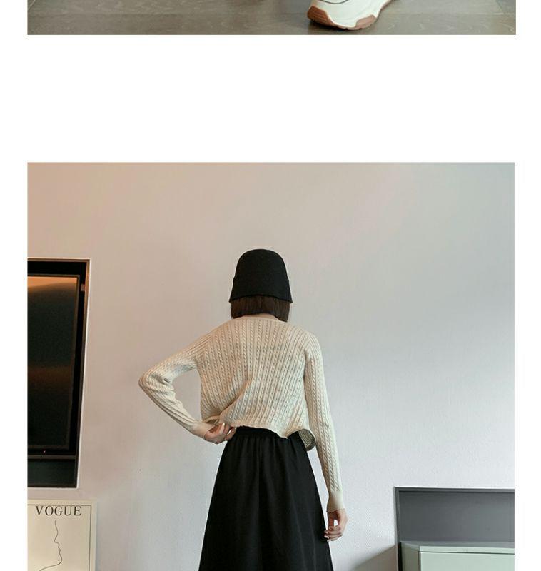 European & American Slimming High Waist A-line Midi Skirt with Large Hem