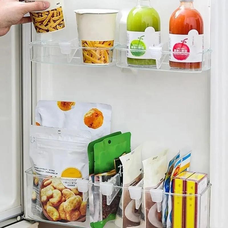 Refrigerator Storage Partition Board Plastic Shelf Separating Divider Clip Fridge Side Door Food Storage Rack Kitchen Accessory