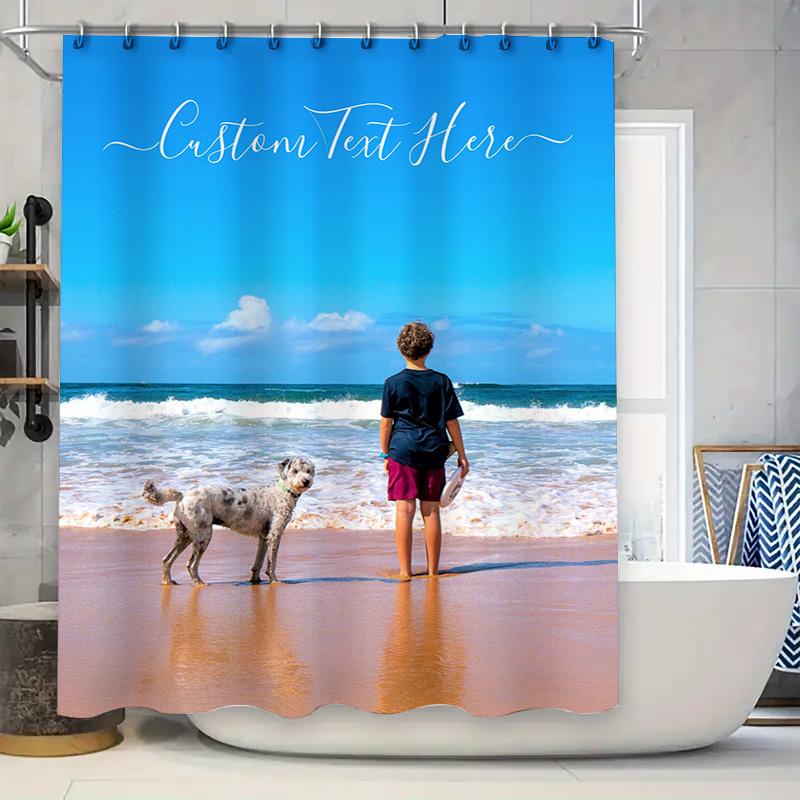 

Black White Floral Shower Curtain Waterproof Bathroom Decor Customizable Size For Modern Bathrooms Patterned Bathtub Liner Home W60H190(CM)-1 Pcs