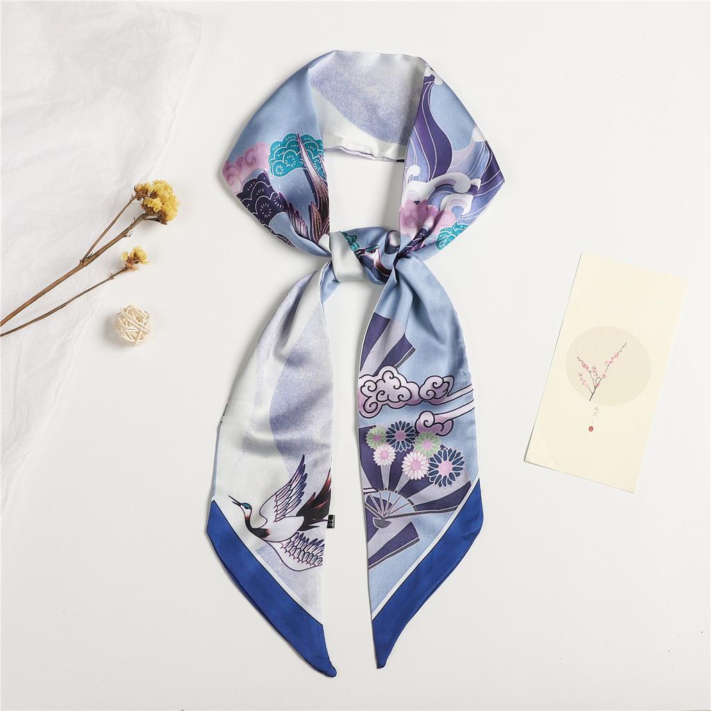 Silk Scarf, Long Strip, High-Feeling Headscarf, Headband, Hair Tie, Bag, Gift Streamer, Multi-Purpose Decorative Scarf, Belt, Silk Scarf.