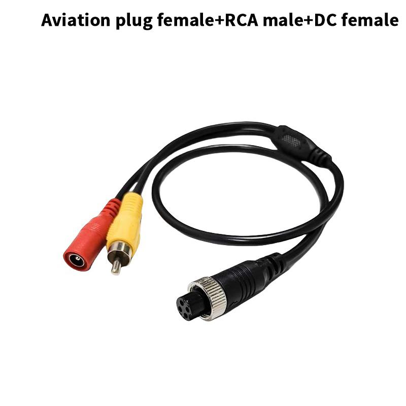 1 Piece Rca Av & Dc Power Converter Cable 4Pin Aviation Male To Female Adapter For Car Rear Camera Monitor Diy Accessories