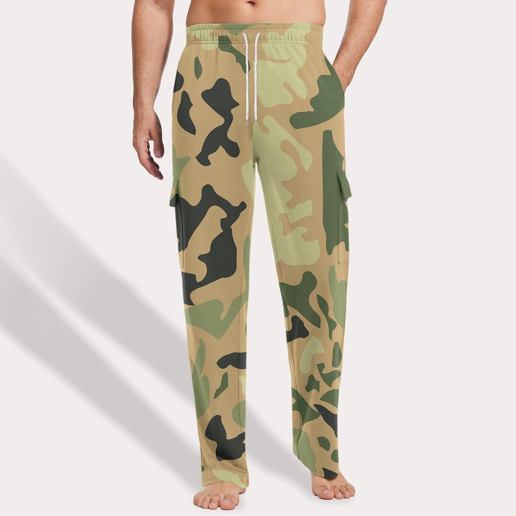 Herren Locker Lässige Mehrfach-Taschen Arbeitshose, Jugendliche Stretch-Taille Kordelzug Hose