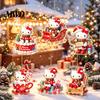 Festive Party Favors Christmas Kitty Ornaments, 2D Flat Acrylic Hanging Decorations, Cute Gift for Friends Cartoon Pendants Tree, Holiday Home