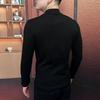 Herren Kapuzenpullover Winter mit Fleece gefüttert, Europäischer Stil: Halbhoher Kragen, Leichter Luxus, Figurbetont, Modisch, Warme Gespleißte Basisschicht