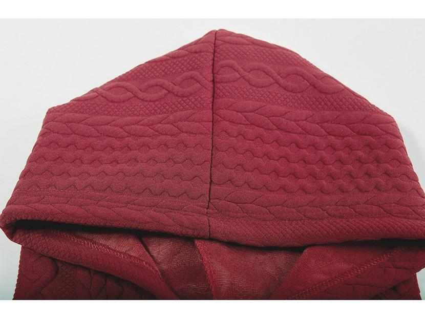 2023 Herbst Übergröße Damen Jacquard zum Binden Kapuzenpullover mit langen Ärmeln