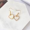 Cute Korean Earrings Love Heart Bling Crystal Stone Rose Gold Stud Earrings for Women Korean Jewelry Gift