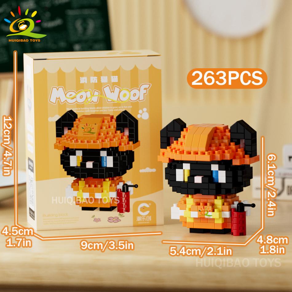 MINI Working Cat Pet Dog Micro Model Building Block Set Kids City Cartoon Animal Diamond Bricks Educational Toys Adult