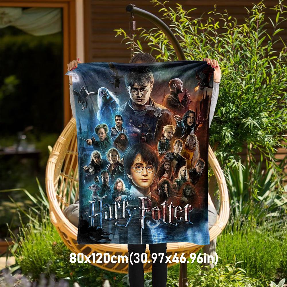 1 szt. Harry Potter, Hogwart, Magiczny Koc Flanelowy Outdoor na Cały Sezon Miękki Ciepły, Wystrój Domu 1031210