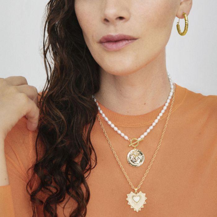 Collier - LUXENTER - Enphe - Or jaune 18 carats - Alliage métallique - Fermoir Rhéa