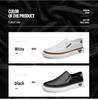 2025 Summer Slip-On Plus Size White Loafers: Non-Slip Soft Sole Casual Shoes for Middle-Aged Men