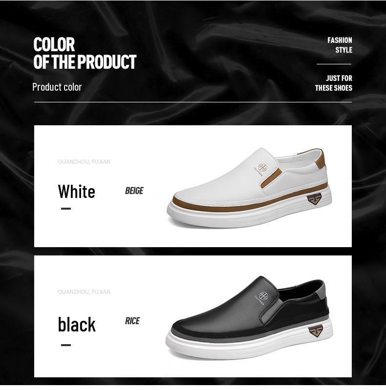 2025 Summer Slip-On Plus Size White Loafers: Non-Slip Soft Sole Casual Shoes for Middle-Aged Men