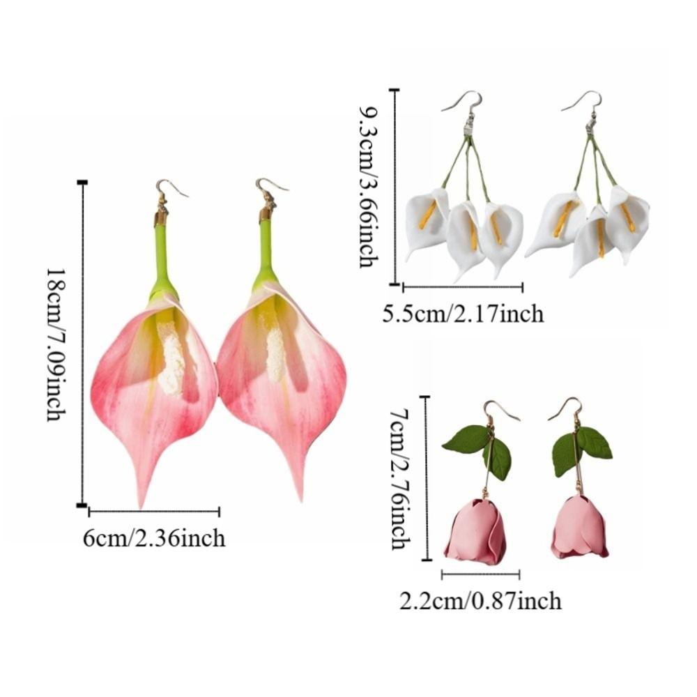 Colorful Long Flower Earrings Bohemian Fashion Jewelry Fashion Calla Eardrops Ethnic