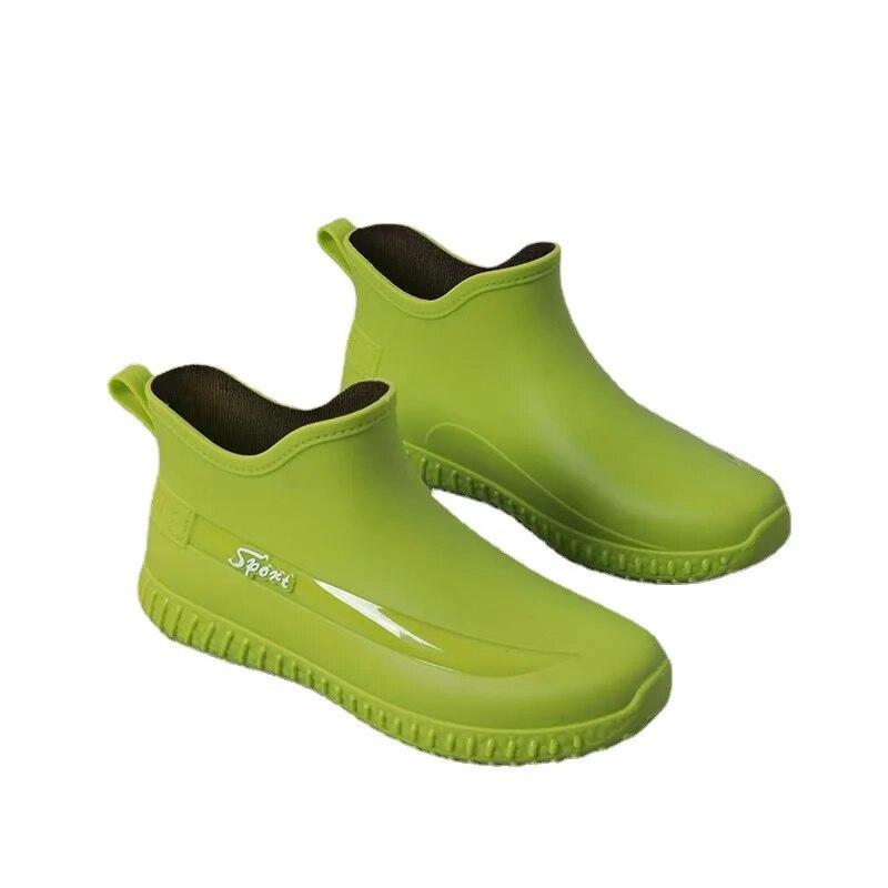 Mode kurze Regenstiefel Herren rutschfeste wasserdichte Küche Gummischuhe Autowäsche verschleißfeste Wasserschuhe
