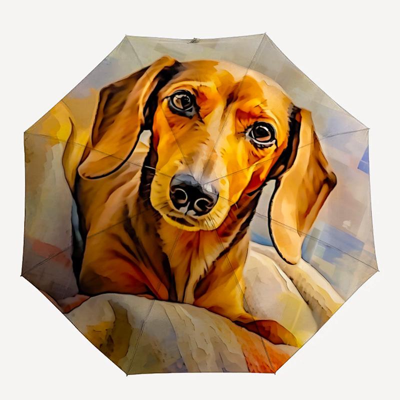1pc Dachshund Automatic Open/Close Umbrella - Compact Travel Umbrella, Gift for Birthday, Holiday Yy260106024