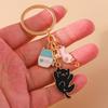 Aihua Cute Enamel Puppy Cats Keychain for Women Girls BFF Bestfriends Handbag Pendant Birthday Jewelry Gifts