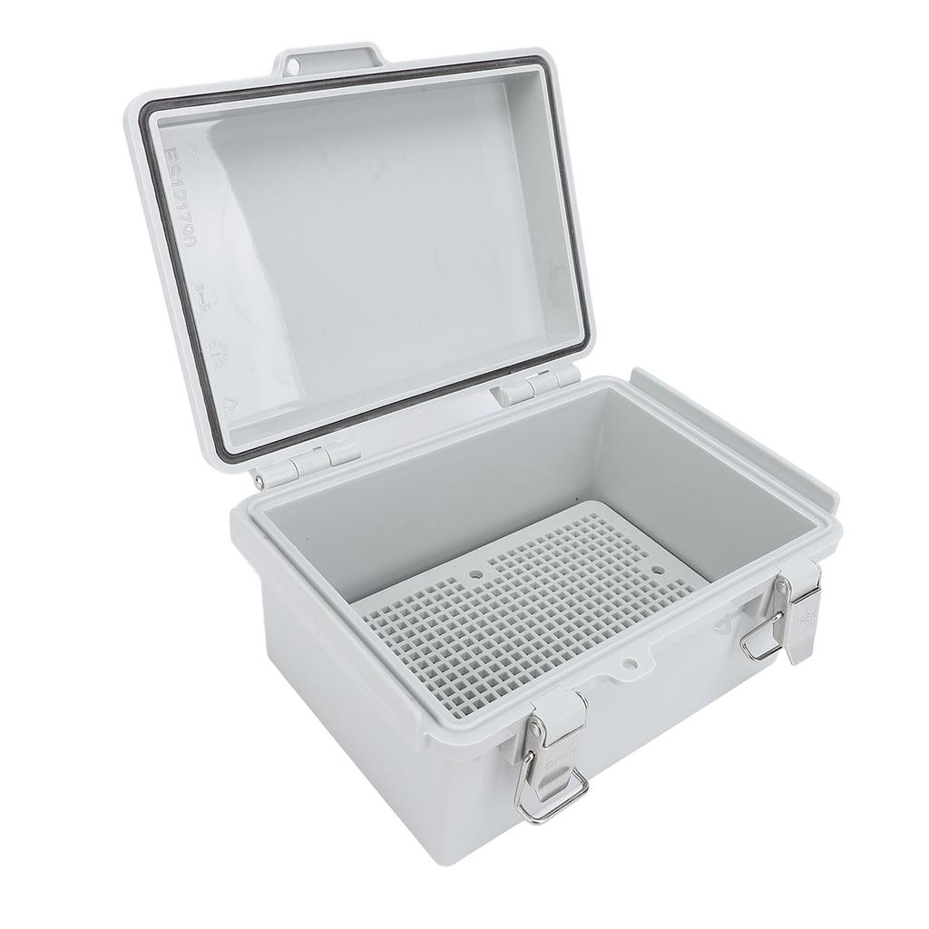 Outdoor Electrical Junction Box 125x175x90mm IP67 Water Proof Stainless Steel Hinge ABS Plastic