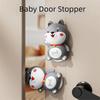 Silicone Door Stopper Cartoon Animal Automatic Closing Prevention Anti Pinch Guard Hand Buffer Windproof Function