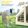 Inflatable Camping Tent with Pump and Stove Jack Hole, Easy Setup 2-4 Person Blow Up Tent, Waterproof Luxury Inflatable Tent with Mesh Windows, Doors