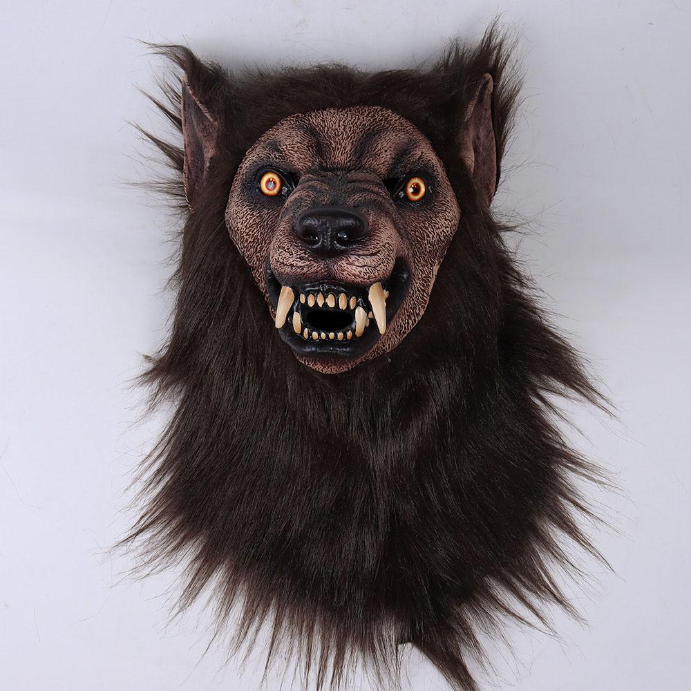 Horror Werewolf Mask Cosplay Creepy Animal Wolf Head Latex Masks Halloween Carnival Masquerade Party Costume Props