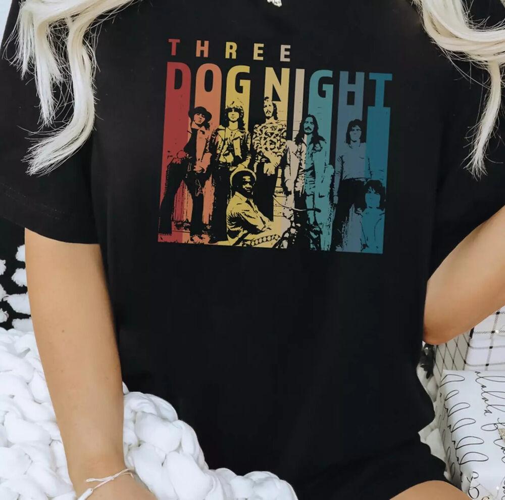 Three Dog Night band T-shirt Black Short Sleeve Unisex Gift for Fan Unisex T-Shirt L