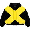 Y2K Vintage Oversized X Color Block Mikina Unisex Krátká Streetwear Mikina
