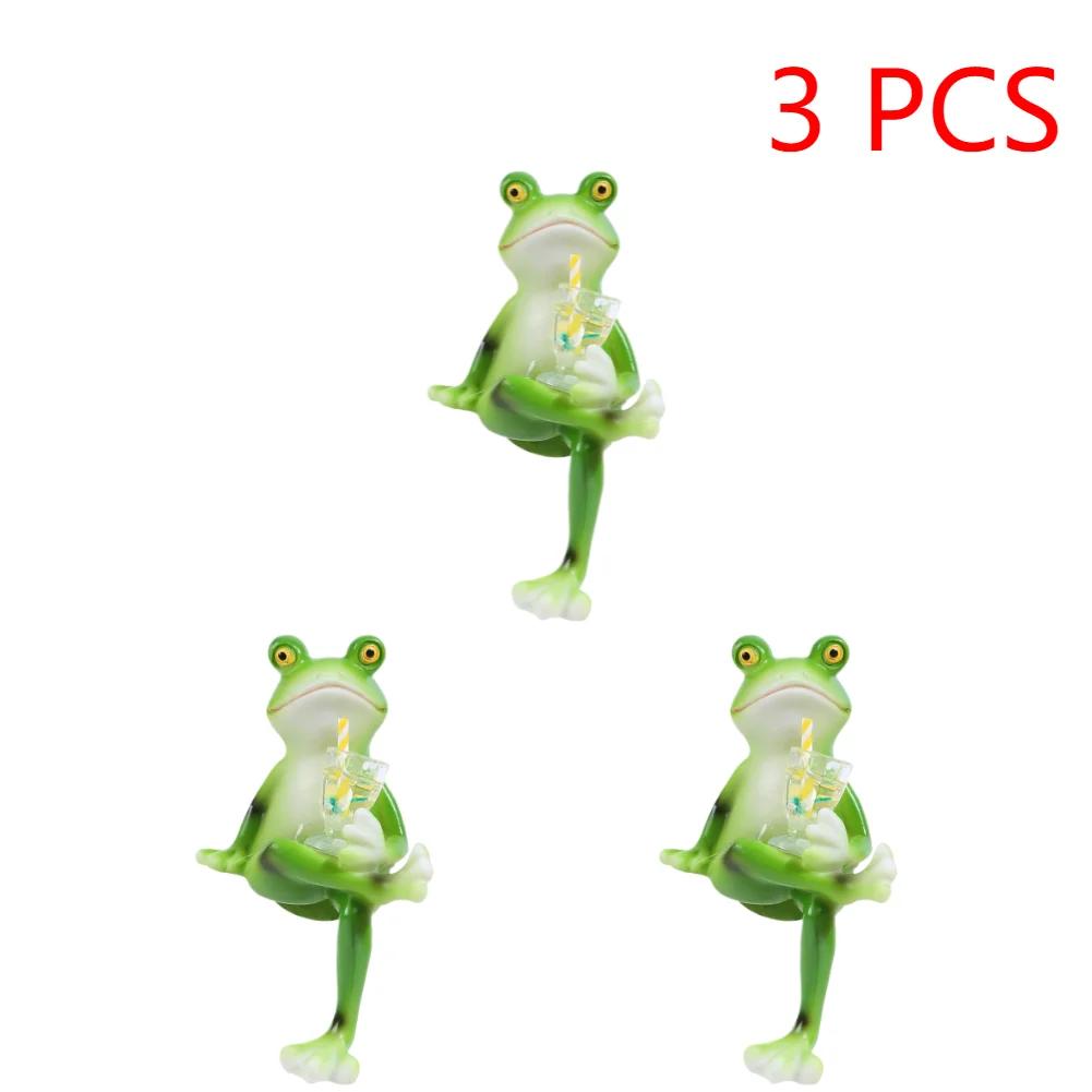 1/3 STÜCKE Lustige Trinkende Frosch Statue Harz Hängende Frosch Figur Pflanzgefäß Umarmung Mini Frosch Skulpturen für Blumentopf Rasenornament