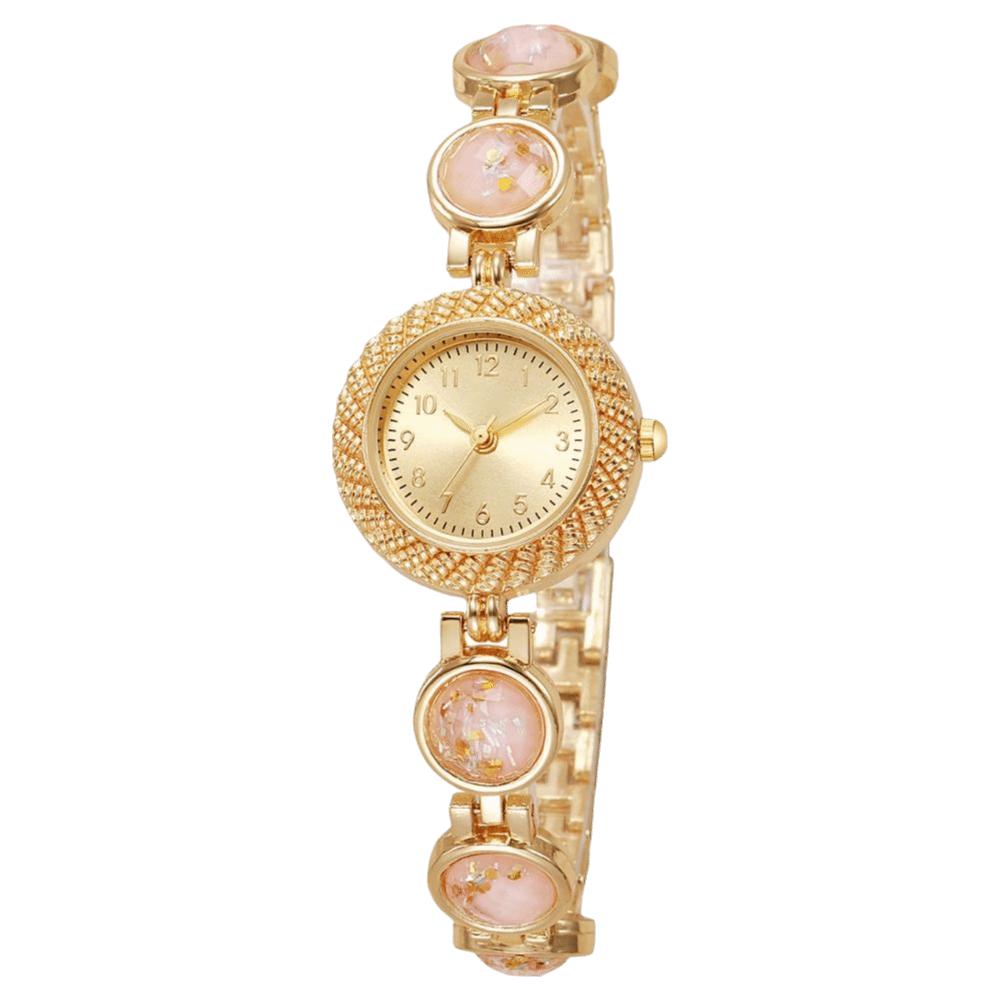 Gold Rhinestone-Inlaid Ladies Quartz Watch Elegant Quartz Watch Festive Occasion