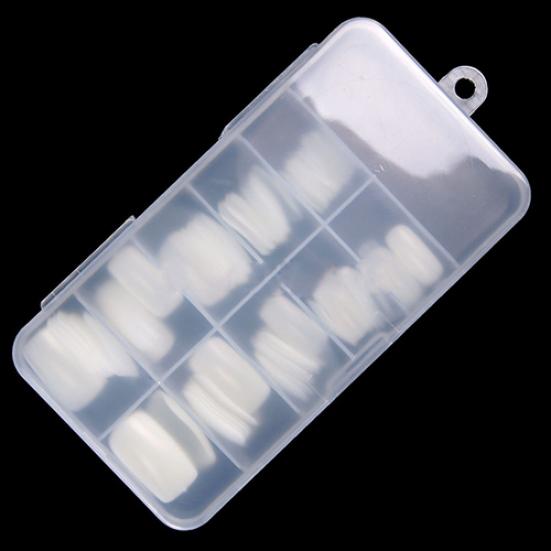 100Pcs French Full Cover Acrylic False Fake Nail Art Tips with Storage Box