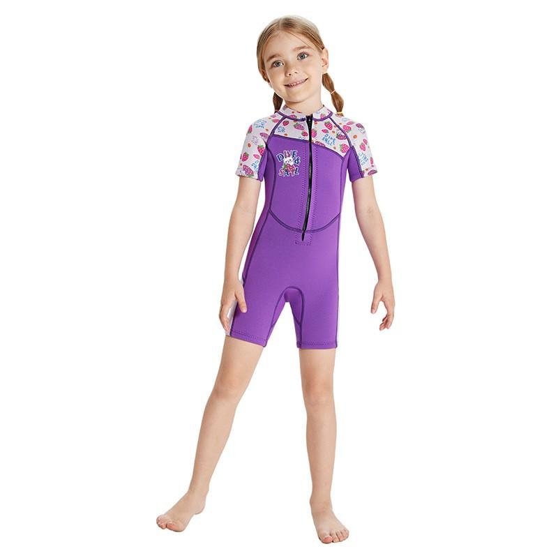 Children's Diving Suit 2.5MM One-piece Short-sleeved Warm Cold Snorkeling Surfing Swimsuit