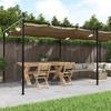 Pergola with Sliding Roof Taupe 589 X 292 X 230 Cm