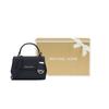 Michael Kors Mk Ava Vintage Zlaté Logo Detailní Bohatá Hovězí Kůže Ramenní Crossbody Tote Taška Dámské Kabelky Černá 32F5GAVC1L-001