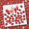 D5 7*11mm Cute 20-100Pcs Mini Strawberry Resin Figurine Crafts Flatback Ornament Jewelry Making Manicure Hairwear Accessories
