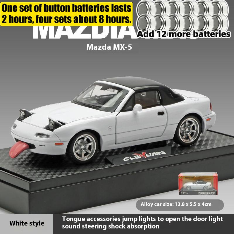 1:32 MAZDA MX-5 Alloy Diecast Racing Car Model Simulation Sound Light Children's Educational Toys Birthday Present For Boys