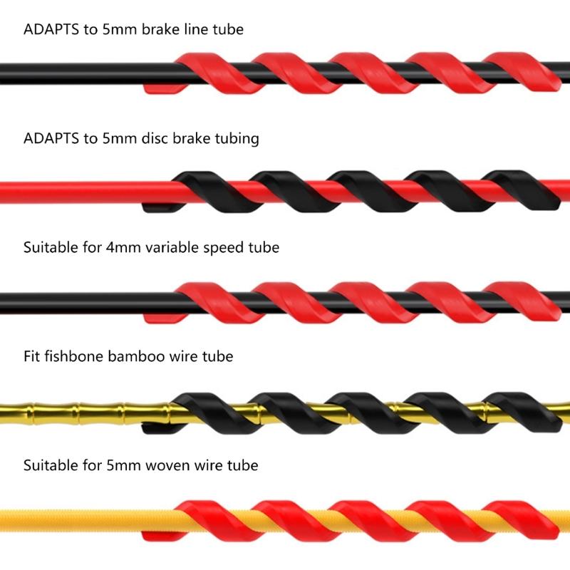 5Pcs Elastic Bike Cable Protective Sleeves Housing Covers Protectors Easy to Install & Remove Suitable for Most Bicycles