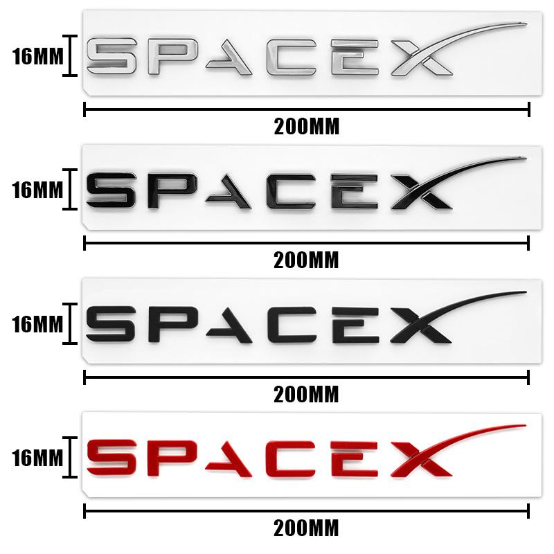 ABS 3D Space X Logo Badge Sticker For Tesla Model Y S 3 Model X Car Badge Fender Side Decal Emblem Trunk Auto Styling Accessorie