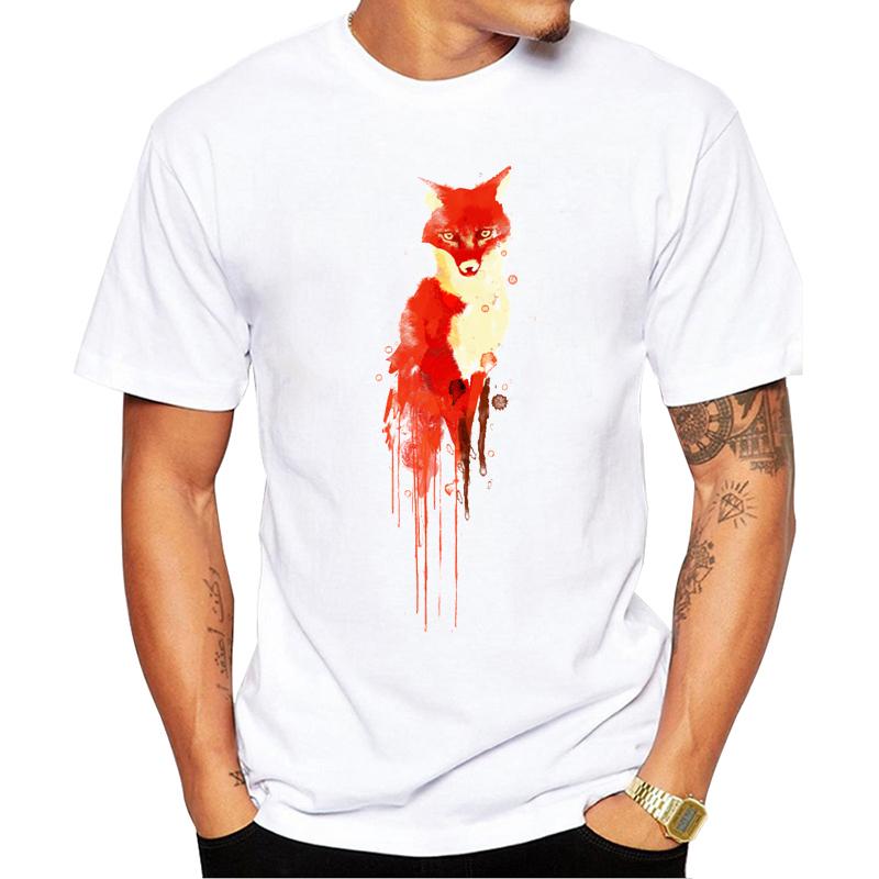 VagaryTees Neues Mode T-Shirt Herren Fuchs Tier T-Shirt fallende Blätter und Fuchs Grafik T-Shirt Unisex Streetwear Klassisches Hipster T-Shirt