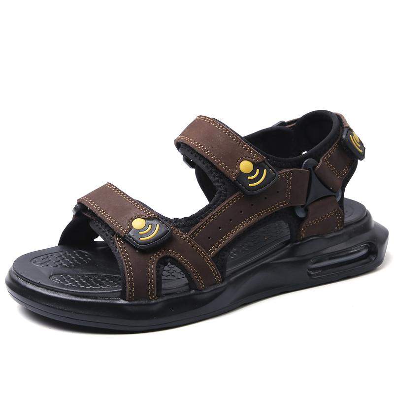 Fashion Mens Brand Classic Sandals Summer Genuine Leather Sandals Men Outdoor Casual Lightweight Sandal Fashion Men Sneakers Size 38-46