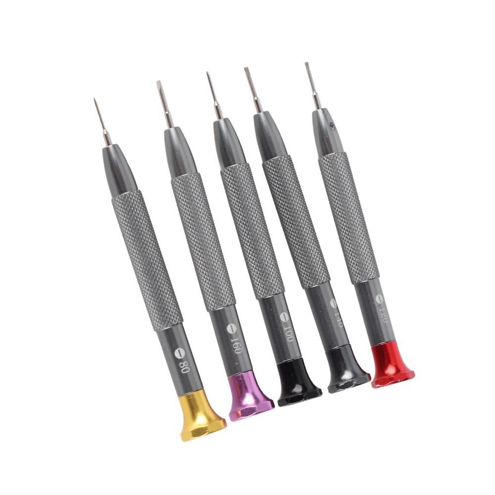 5Pcs Silver Watch Screwdriver Set Large Handle Screwdriver  Watch store professional repair work