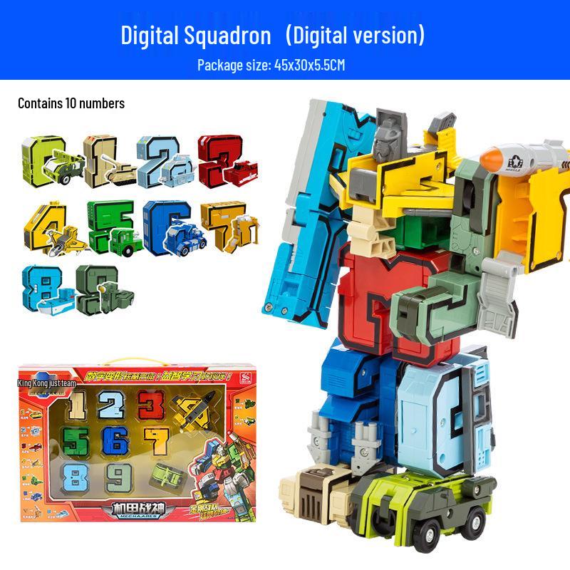 Power Rangers Alphabet & Number Transforming Robot Building Blocks Toy Set for Kids