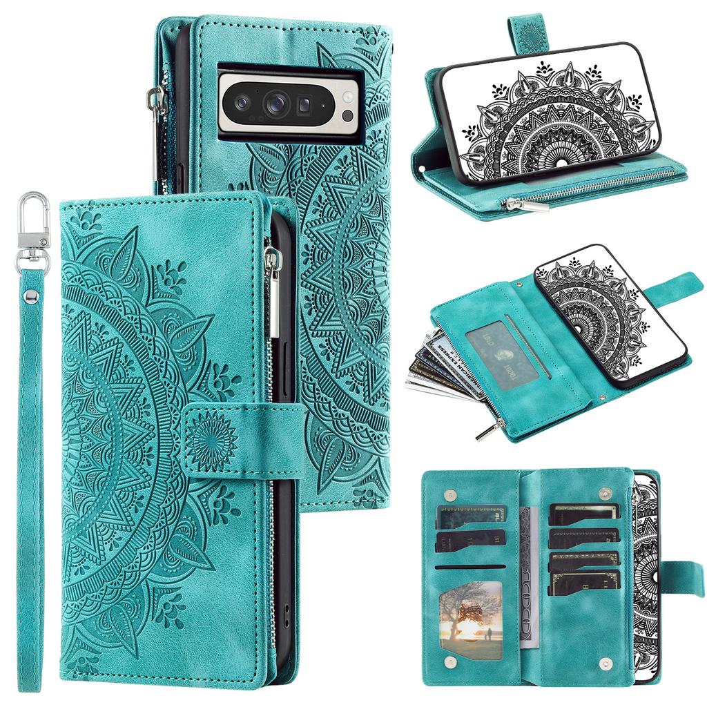 Style 006 For Google Pixel 10 Pro XL Wallet Case PU Leather Phone Cover Mandala Flower Pattern