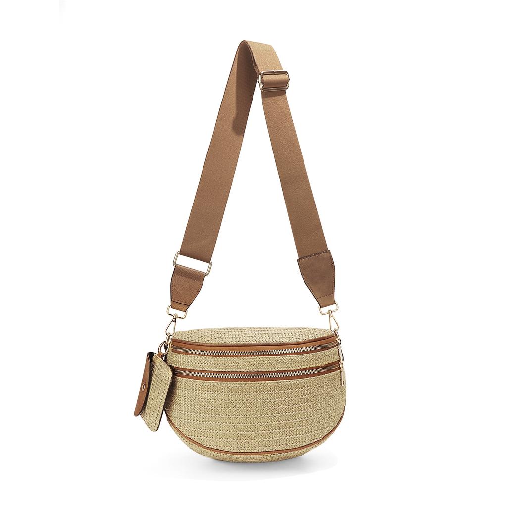 Women Adjustable Strap Crossbody Bag Vintage Shell Waist Bag Casual Daily Shoulder Purse