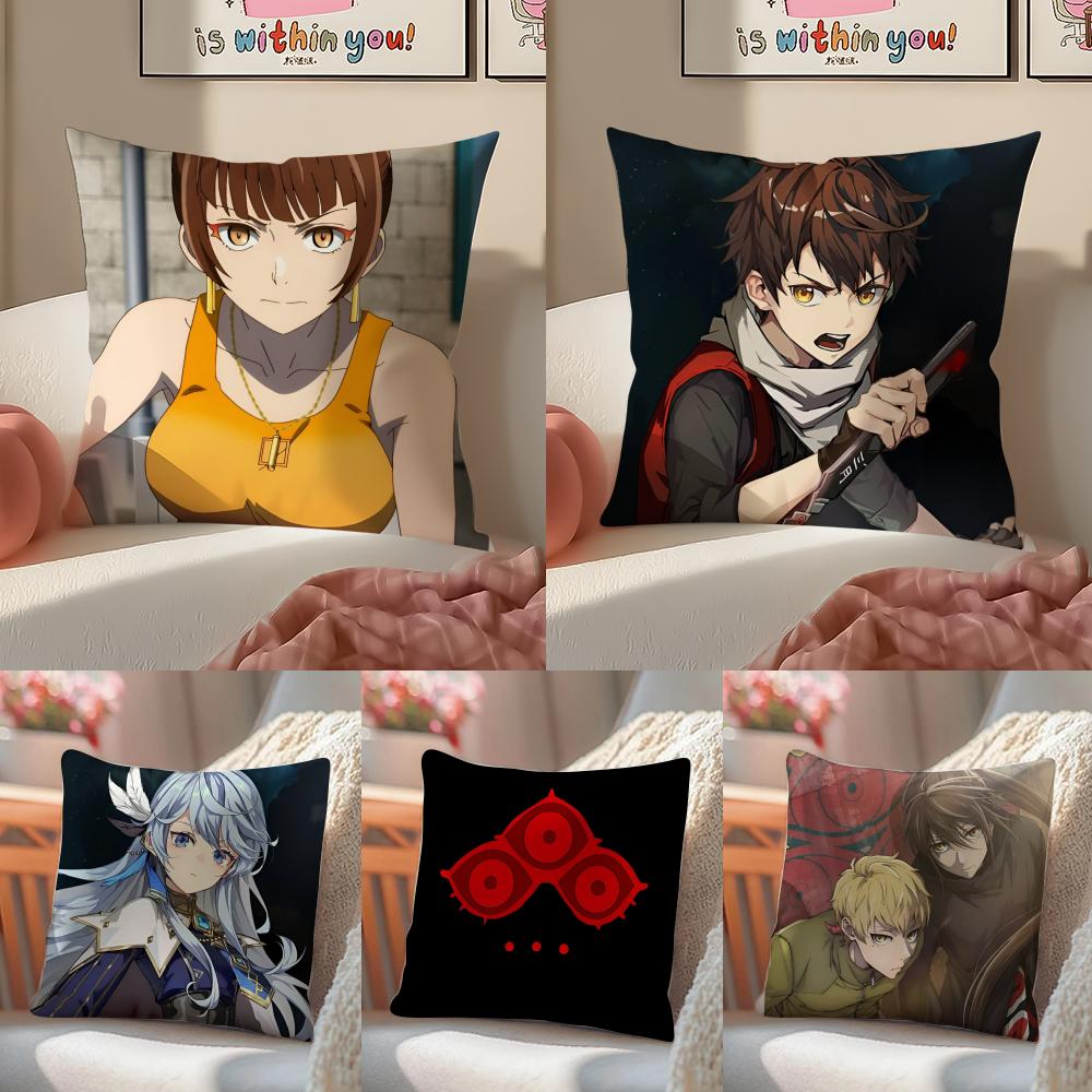 Korea Cartoon T-Tower Of God Cushion Cover Pillowcase Short Plush Invisible Zipper Room Sofa Cushion Cover