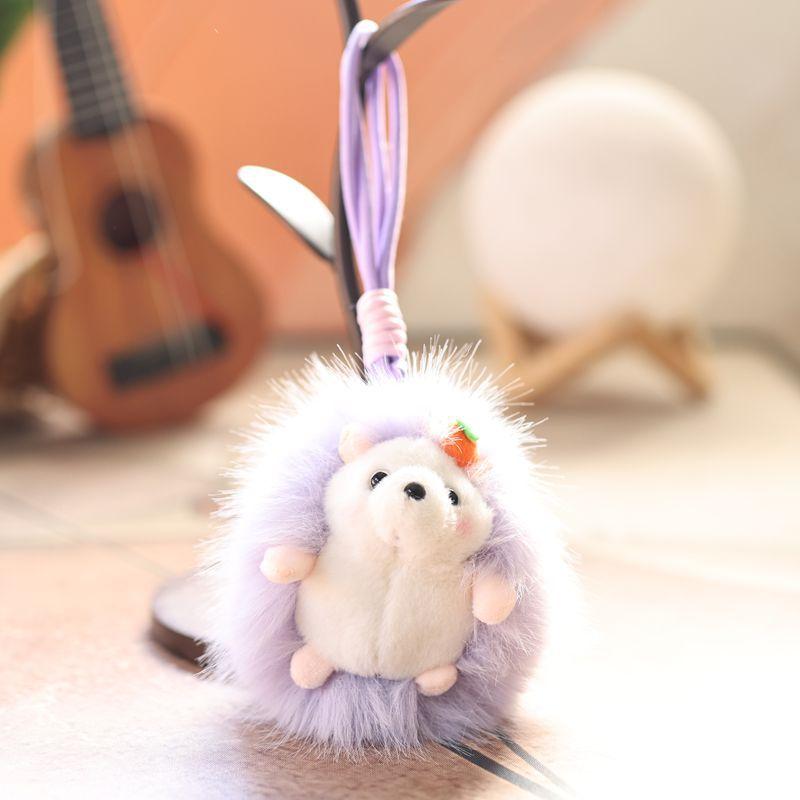 1 Stück Kawaii Niedlicher Tieranhänger Cartoon Igelpuppe Schlüsselanhänger Weiches Stofftier Plüschtier Heimdekoration Kindergeschenk Für Kinder